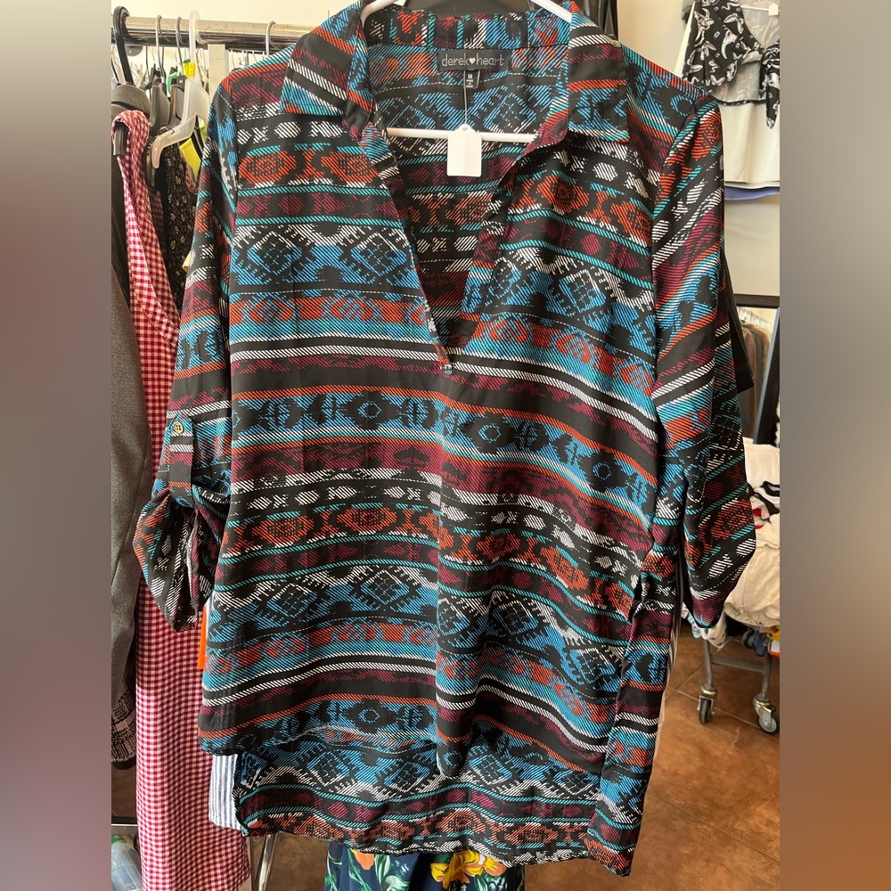 Derek Heart western Patterned Blouse